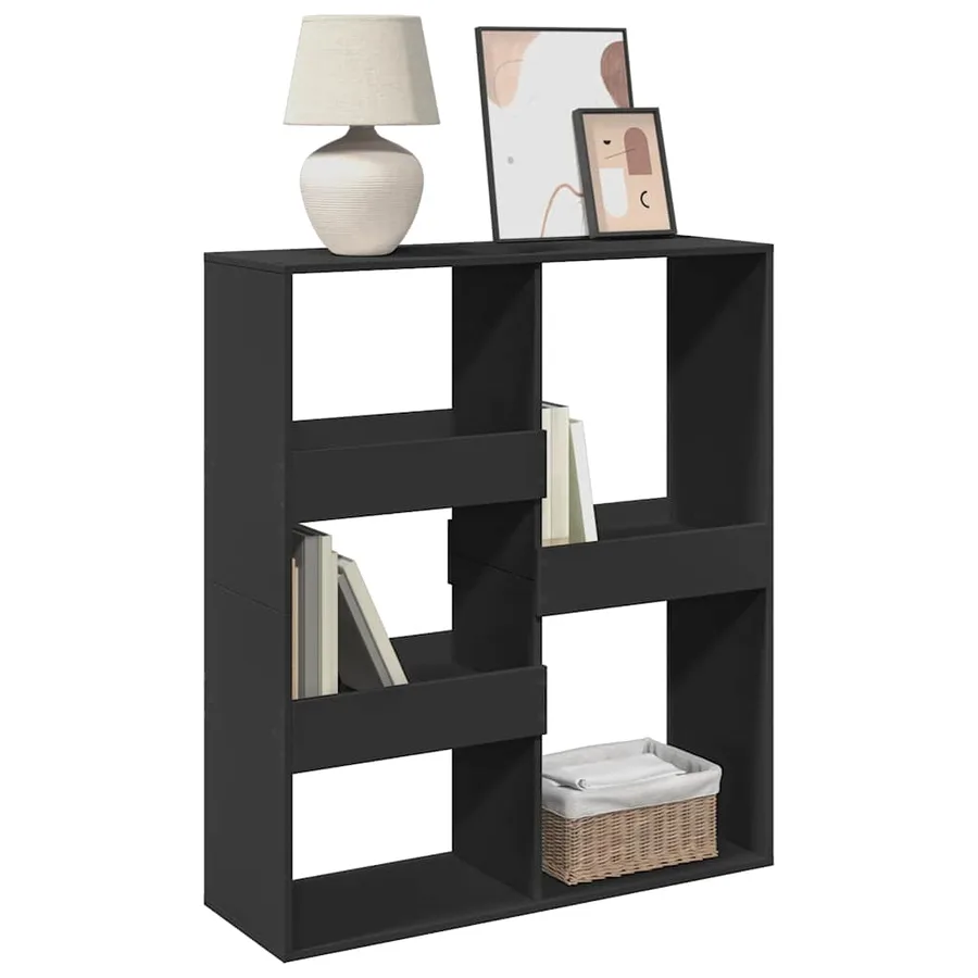 Cloison de séparation noir 100x33x115 cm bois ingénierie - 3