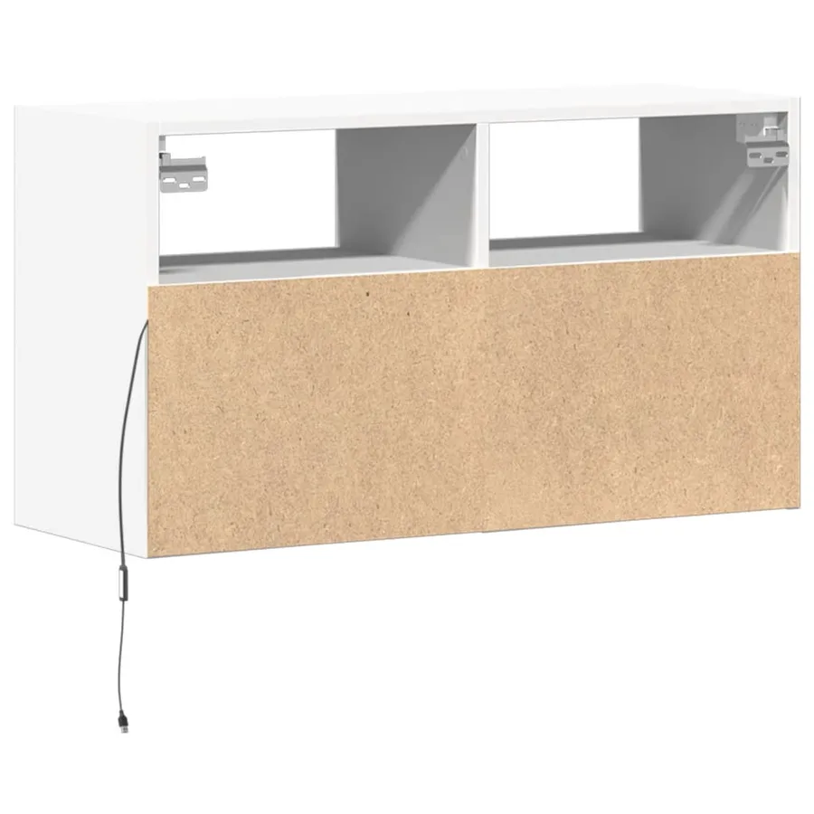 Meuble TV mural avec lumières LED blanc 80x31x45 cm - 8