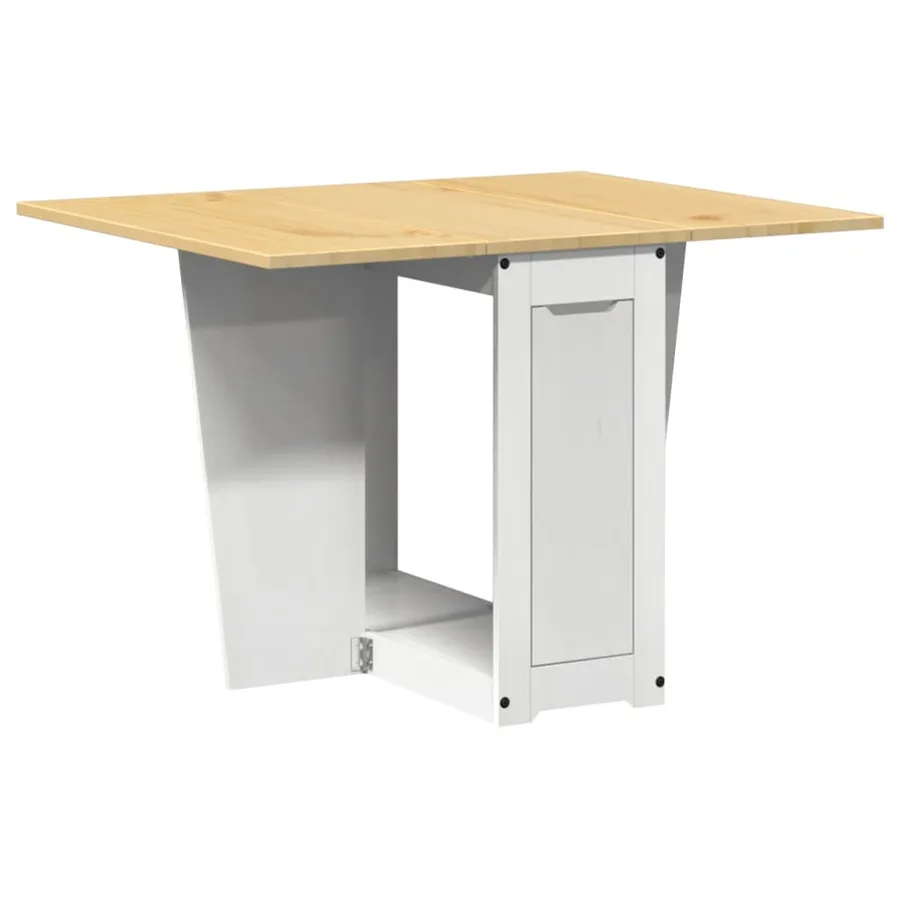 Table à manger papillon pliable Corona blanc bois de pin massif - 2