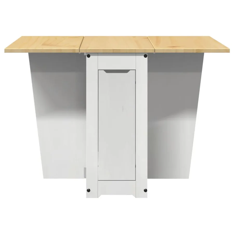 Table à manger papillon pliable Corona blanc bois de pin massif - 4