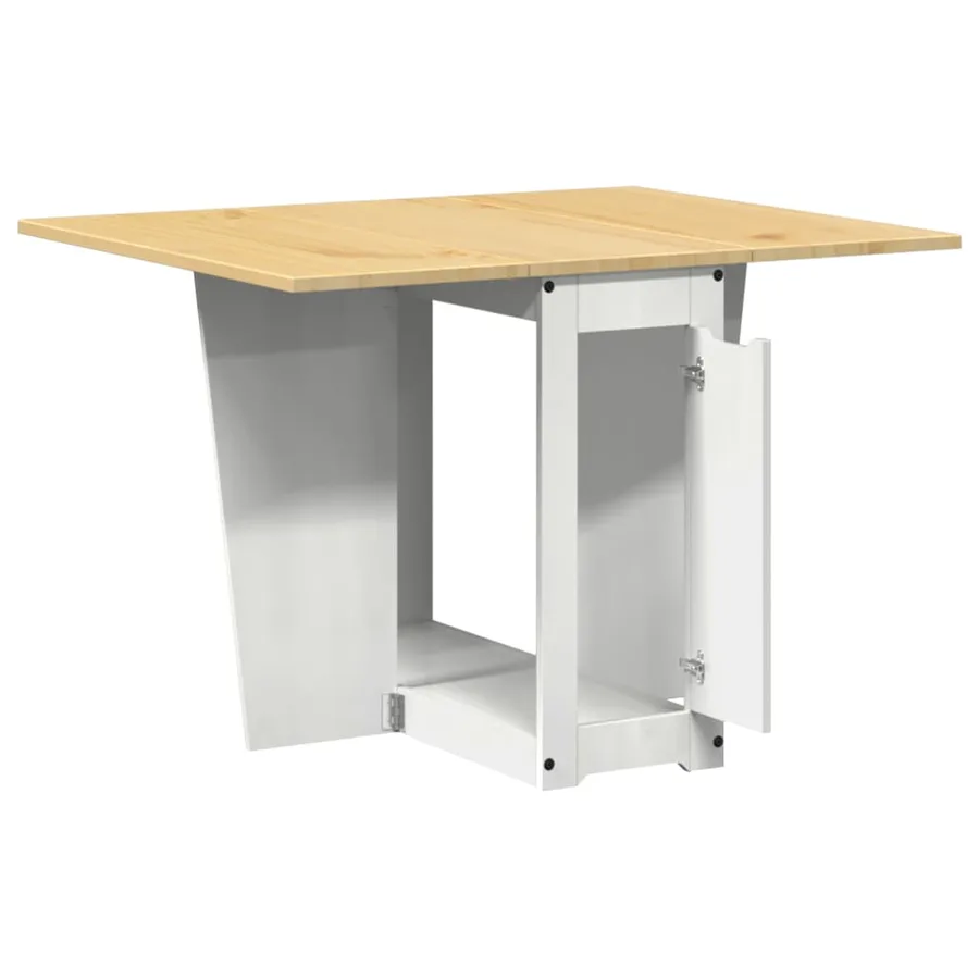 Table à manger papillon pliable Corona blanc bois de pin massif - 7