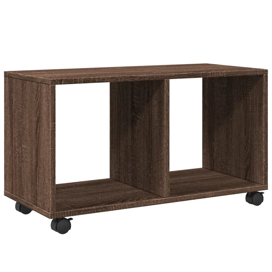 Armoire roulante chêne marron 72x33x42,5 cm bois d'ingénierie - 2