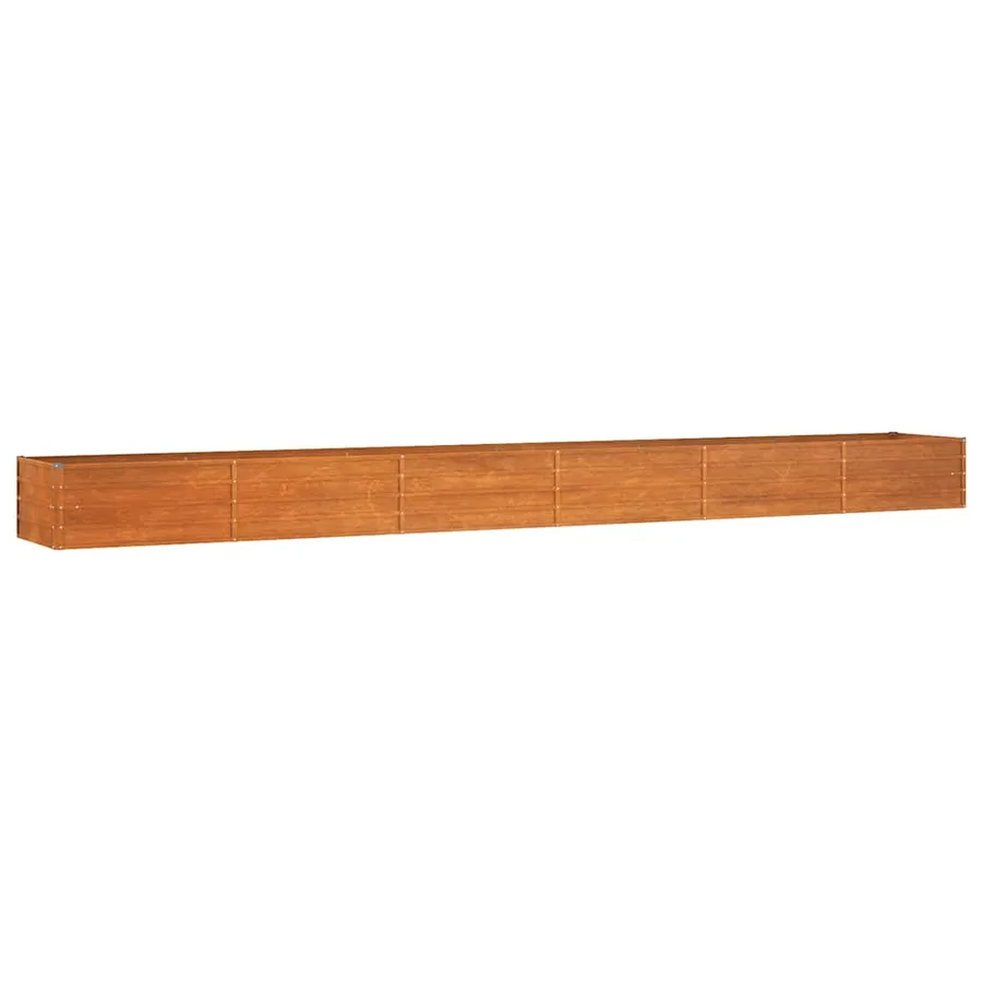 Lit surélevé de jardin rouillé 600x80x45 cm acier corten - 2