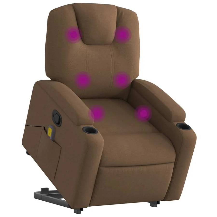 Fauteuil de massage inclinable Marron Tissu - 3