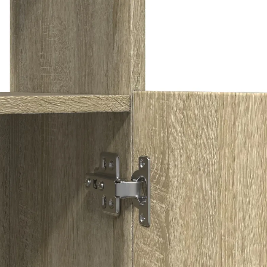 Buffet haut chêne sonoma 92x33x180 cm bois d'ingénierie - 10