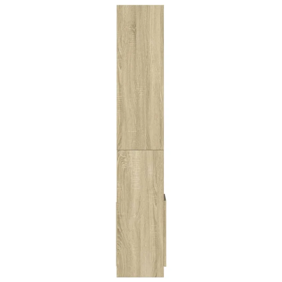 Buffet haut chêne sonoma 92x33x180 cm bois d'ingénierie - 6