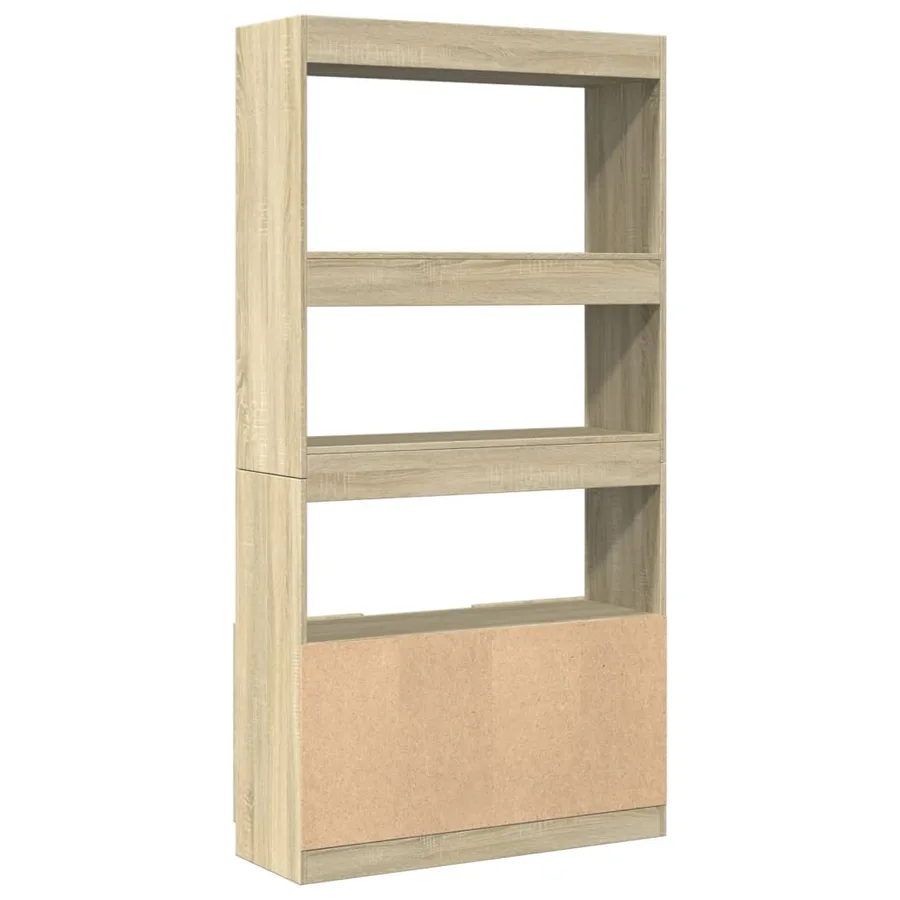 Buffet haut chêne sonoma 92x33x180 cm bois d'ingénierie - 7