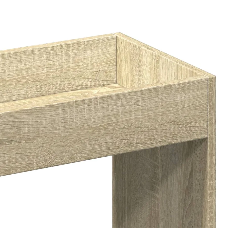 Buffet haut chêne sonoma 92x33x180 cm bois d'ingénierie - 9
