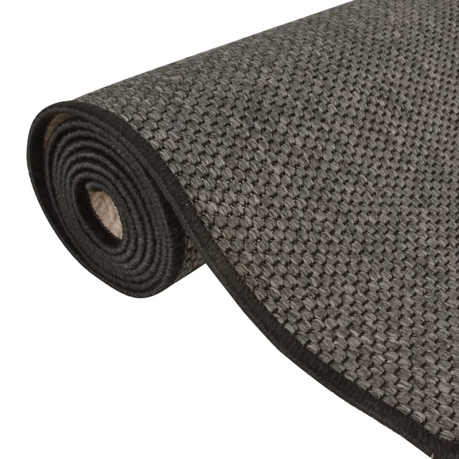 Tapis de couloir aspect sisal anthracite 80x250 cm - 5