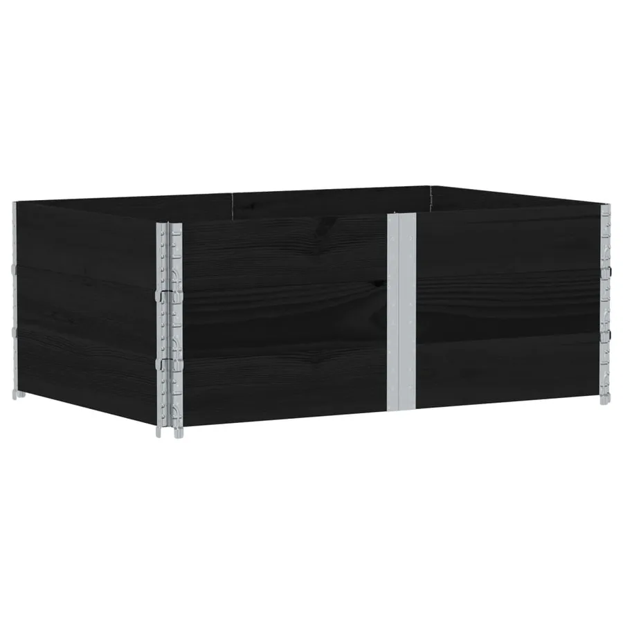 Jardinière noir 150x100 cm bois massif de pin - 2