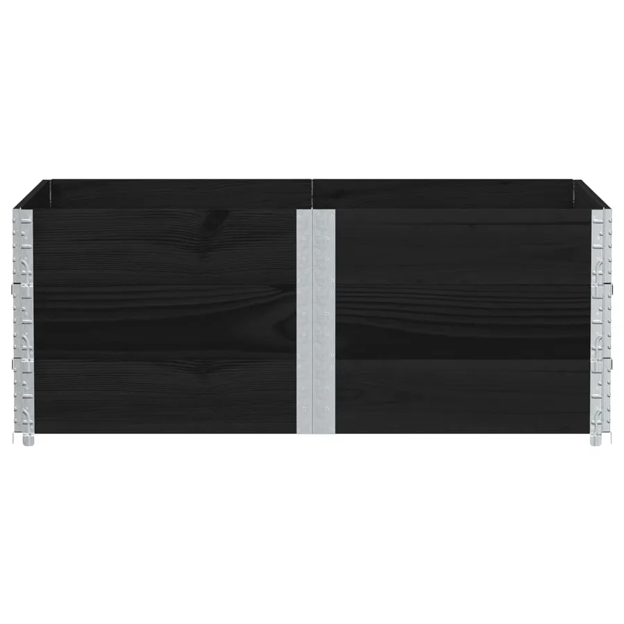 Jardinière noir 150x100 cm bois massif de pin - 3