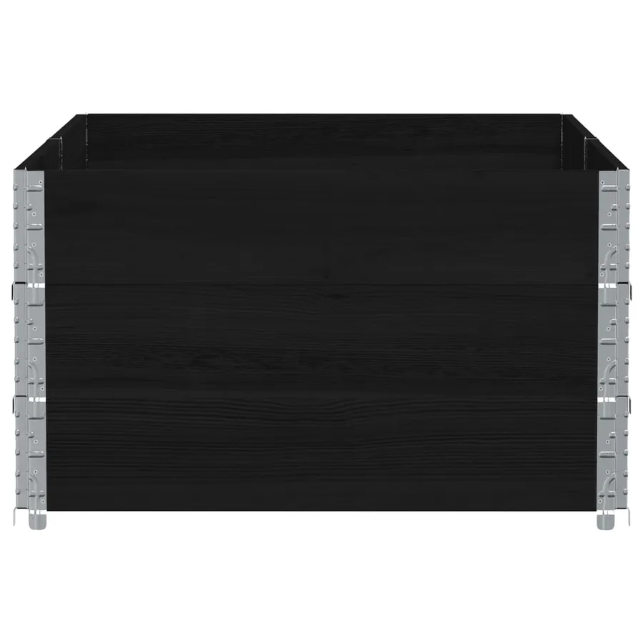 Jardinière noir 150x100 cm bois massif de pin - 4