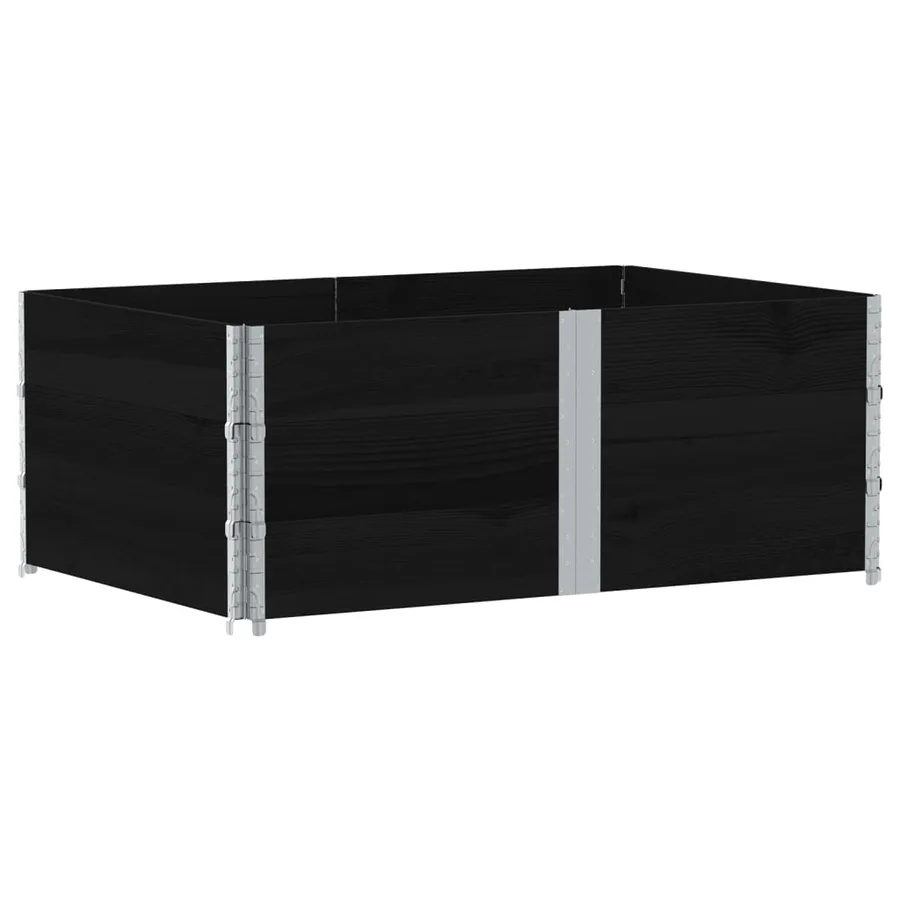 Jardinière noir 150x100 cm bois massif de pin - 5