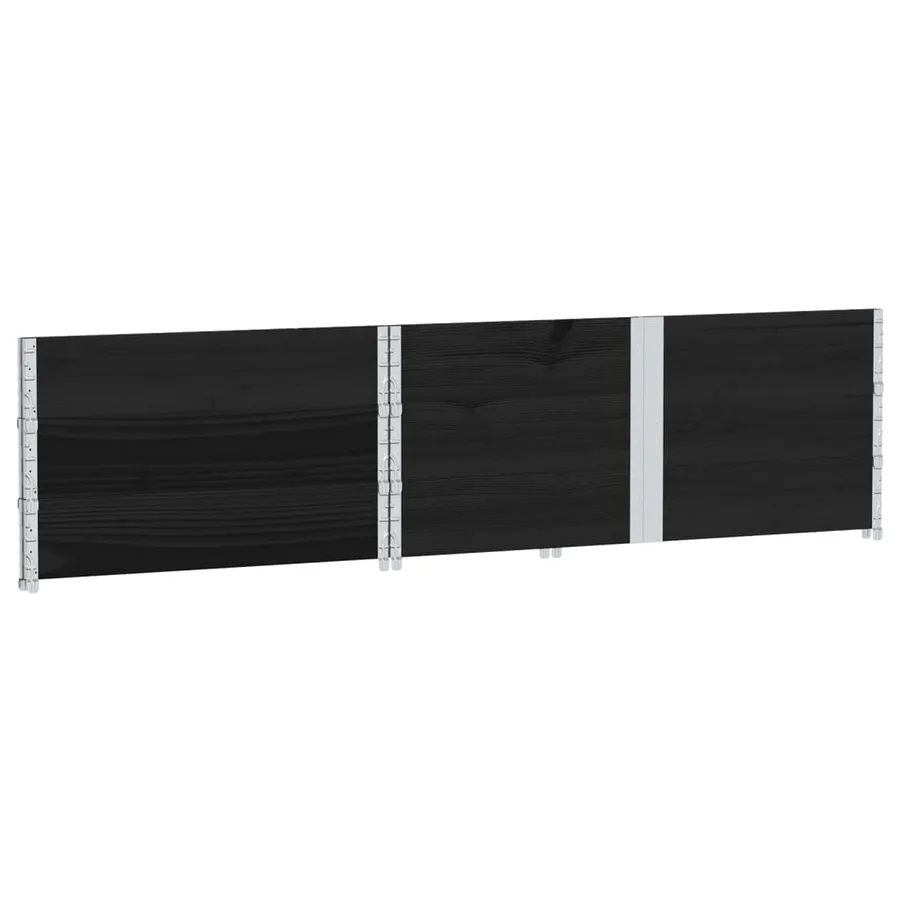 Jardinière noir 150x100 cm bois massif de pin - 6