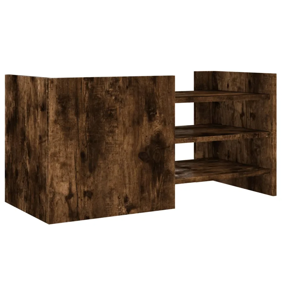 Meuble TV chêne fumé 80x35x40 cm bois d'ingénierie - 5