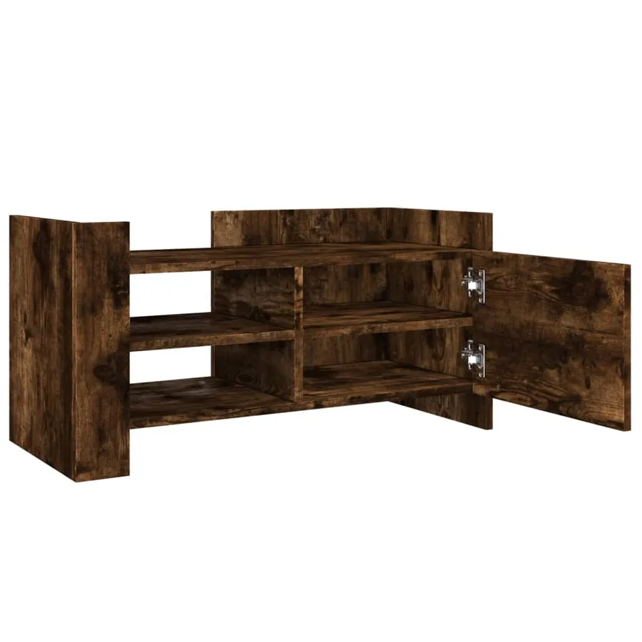 Meuble TV chêne fumé 80x35x40 cm bois d'ingénierie - 7