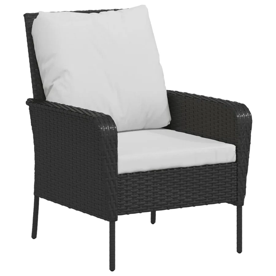 Chaise de jardin avec tabouret noir résine tressée - 6