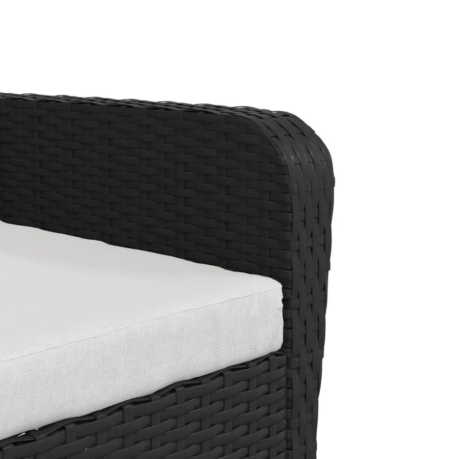 Chaise de jardin avec tabouret noir résine tressée - 8