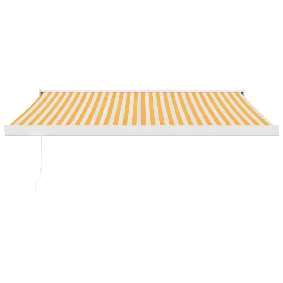 Auvent rétractable jaune et blanc 3,5x2,5 m tissu et aluminium - 3