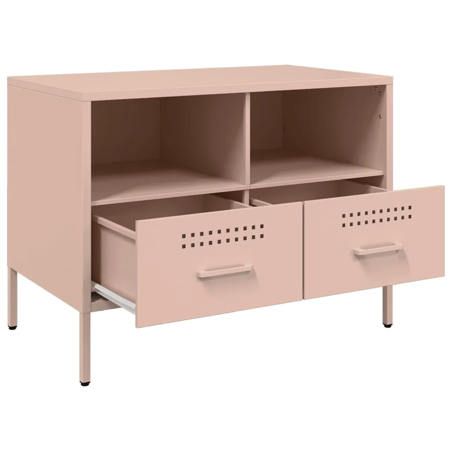 Meuble TV rose 68x39x50,5 cm acier - 9