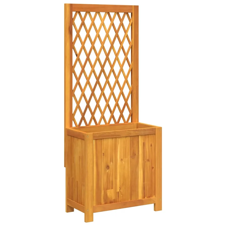 Jardinière avec treillis 55x29,5x132 cm bois massif d'acacia - 2