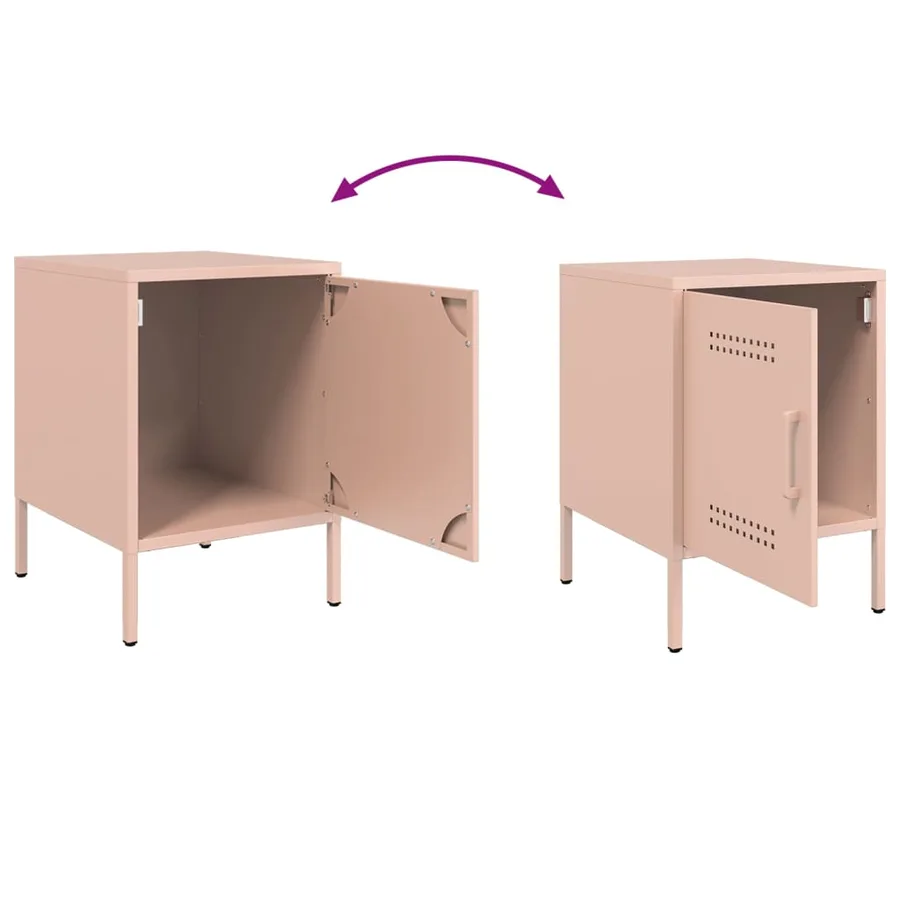 Tables de chevet 2 pcs rose 36x39x50,5 cm acier - 10