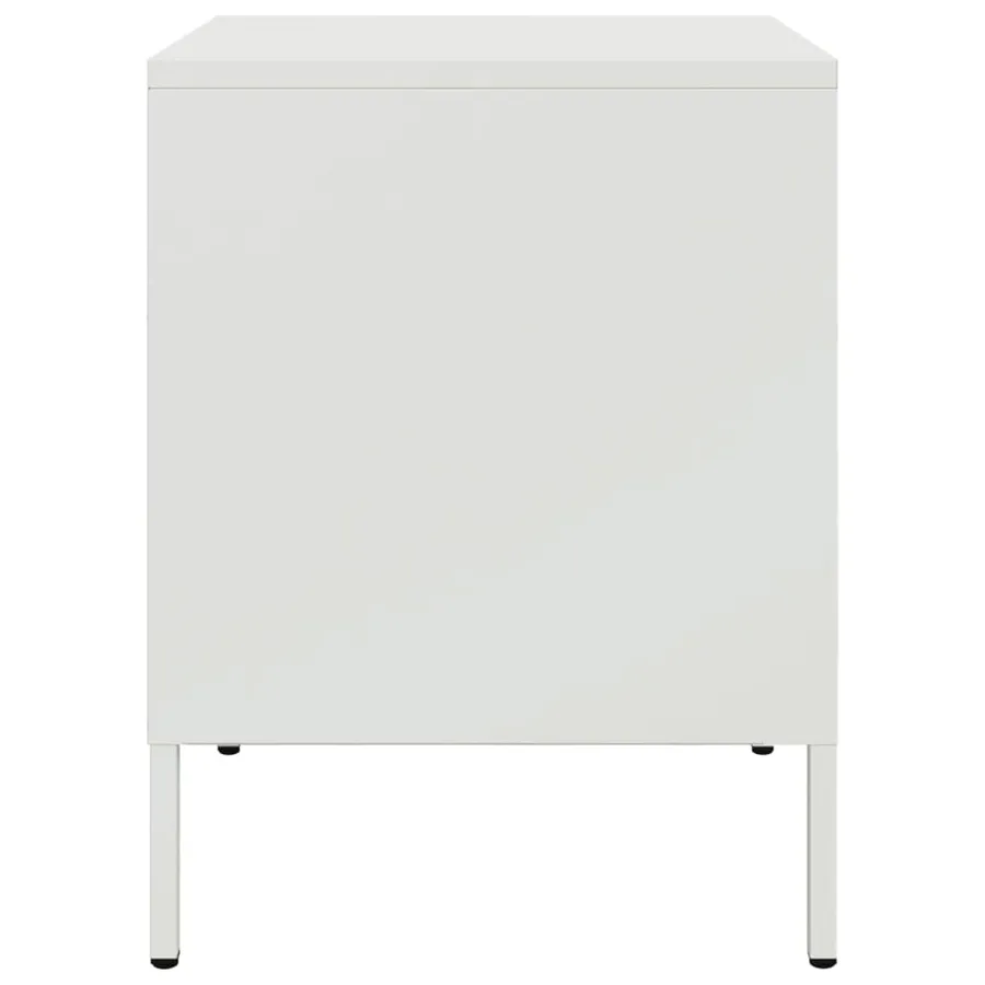 Tables de chevet 2 pcs blanc 36x39x50,5 cm acier - 7