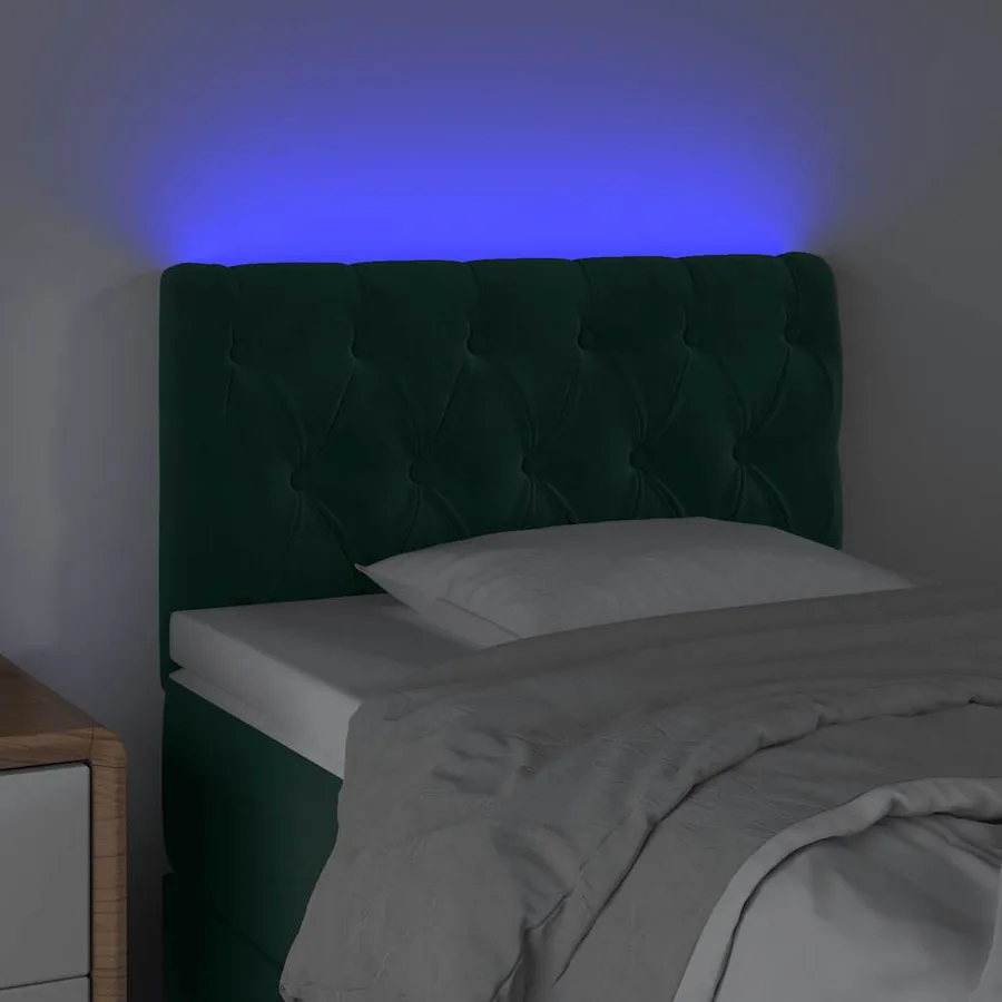 Tête de lit à LED Vert foncé 80x7x78/88 cm Velours - 3