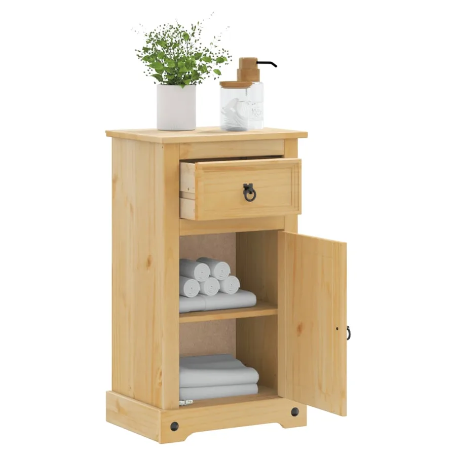 Armoire de salle de bain Corona 45x33x80 cm bois de pin massif - 3