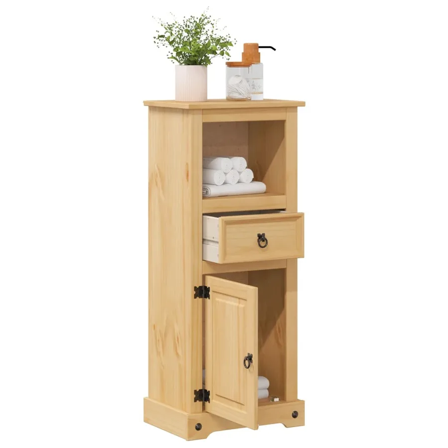 Armoire de salle de bain Corona 45x33x110 cm bois de pin massif - 3