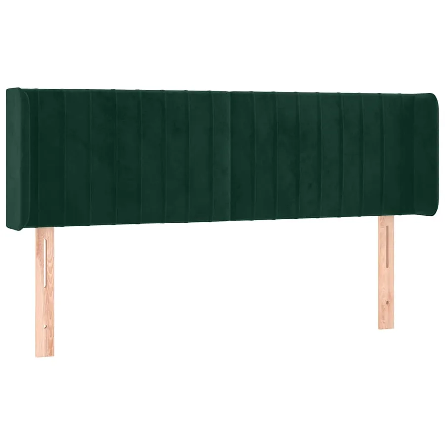 Tête de lit avec oreilles Vert foncé 147x16x78/88 cm Velours - 2