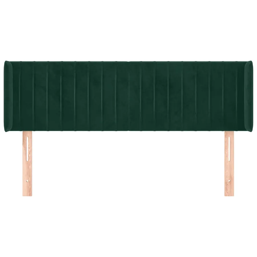 Tête de lit avec oreilles Vert foncé 147x16x78/88 cm Velours - 3