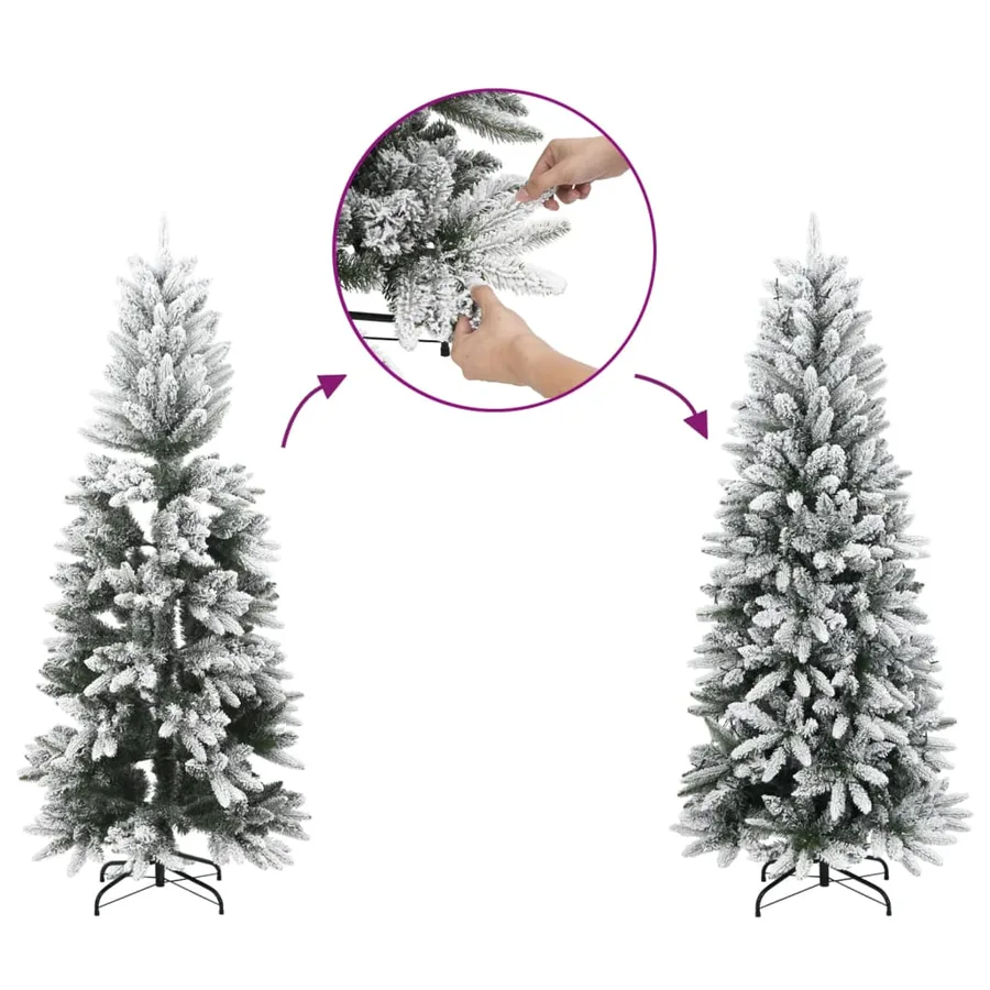 Sapin de Noël artificiel avec neige floquée 150 cm PVC et PE - 7