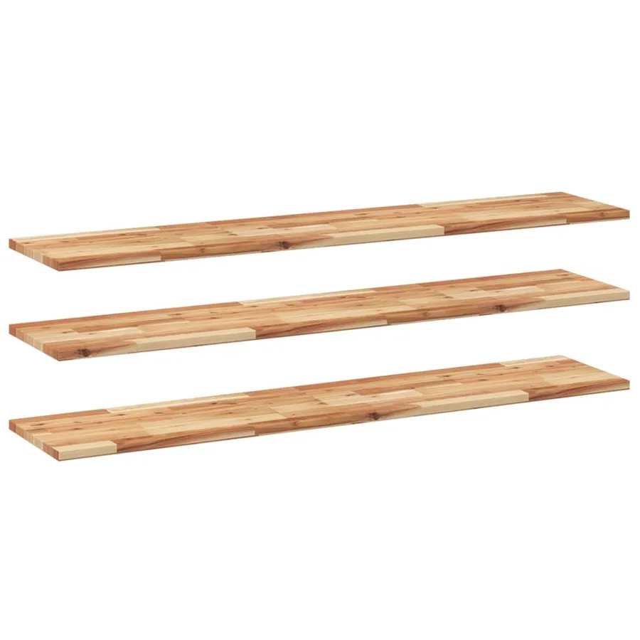 Étagères flottantes 3 pcs 120x30x2 cm acacia massif à l'huile - 2
