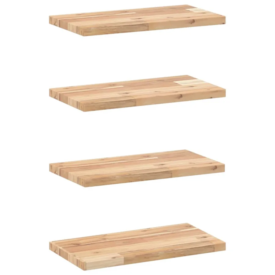 Étagères flottantes 4 pcs 60x20x2 cm acacia massif non traité - 2