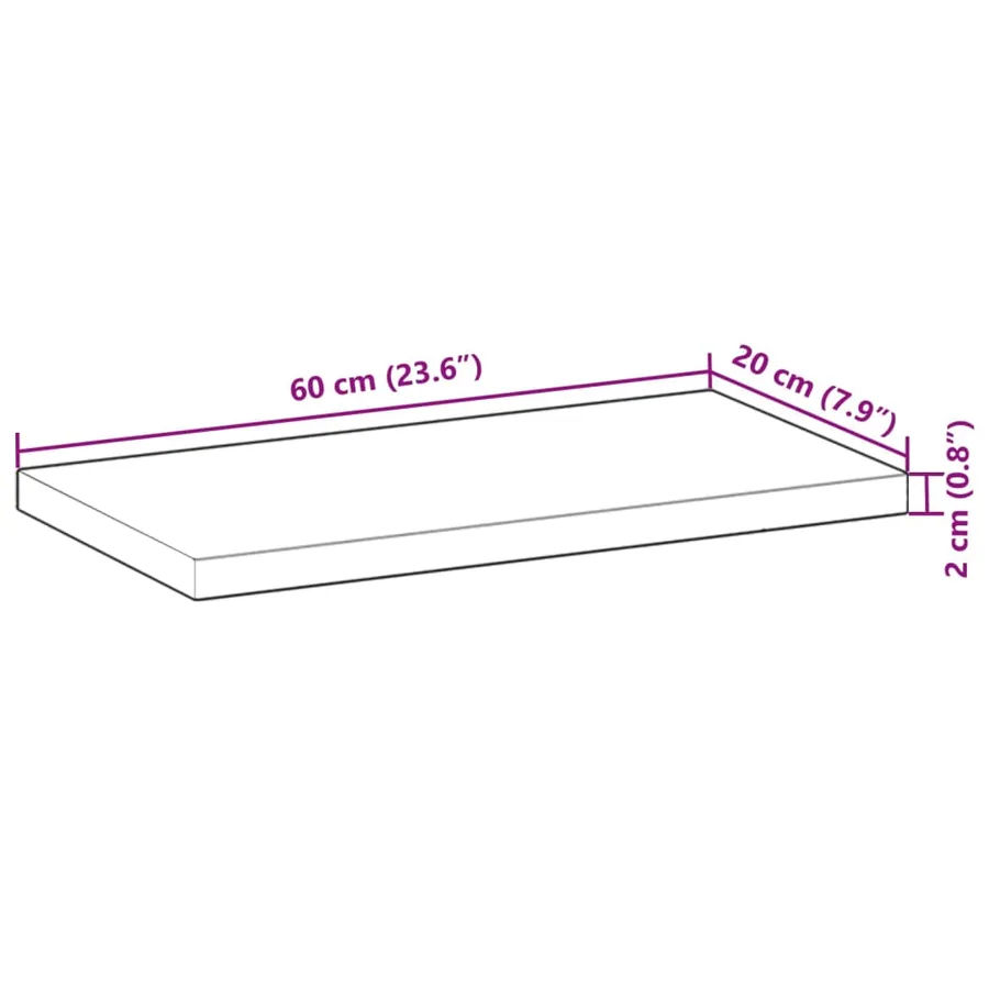 Étagères flottantes 4 pcs 60x20x2 cm acacia massif non traité - 9