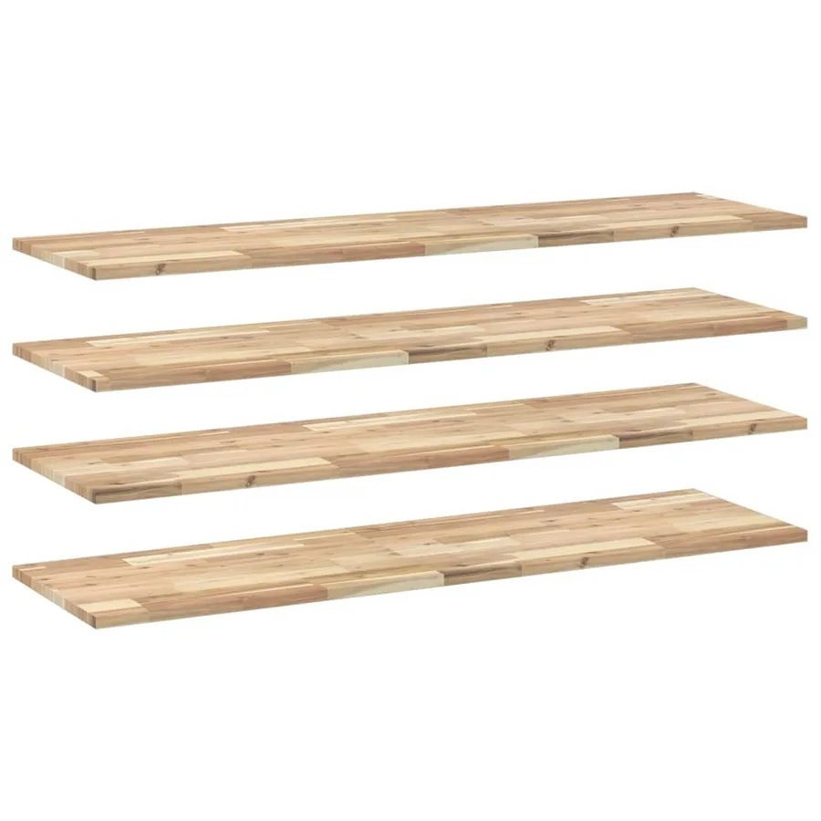 Étagères flottantes 4 pcs 120x40x2 cm acacia massif non traité - 2
