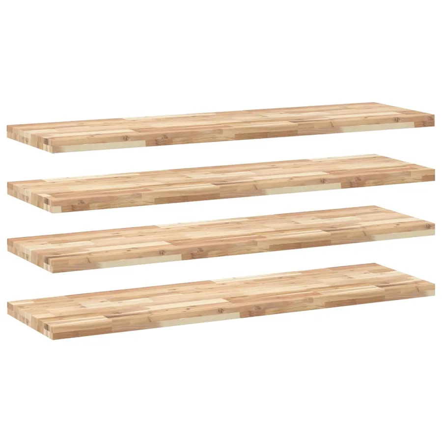 Étagères flottantes 4 pcs 120x40x4 cm acacia massif non traité - 2