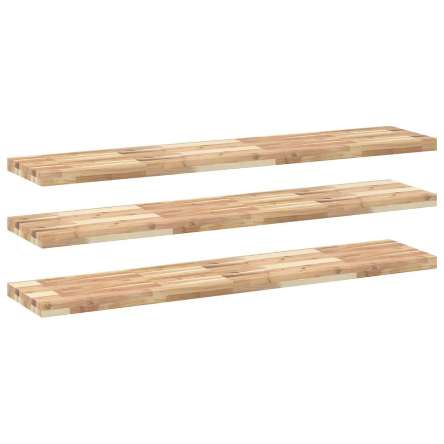 Étagères flottantes 3 pcs 140x30x4 cm acacia massif non traité - 2