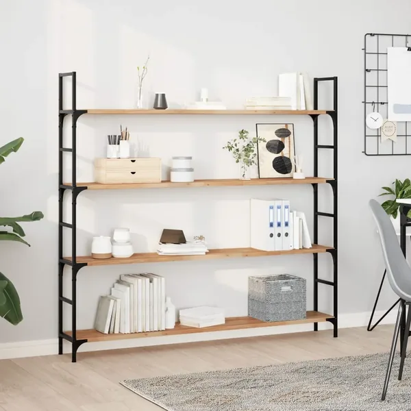 Étagères flottantes 4 pcs 160x20x2 cm acacia massif à l'huile