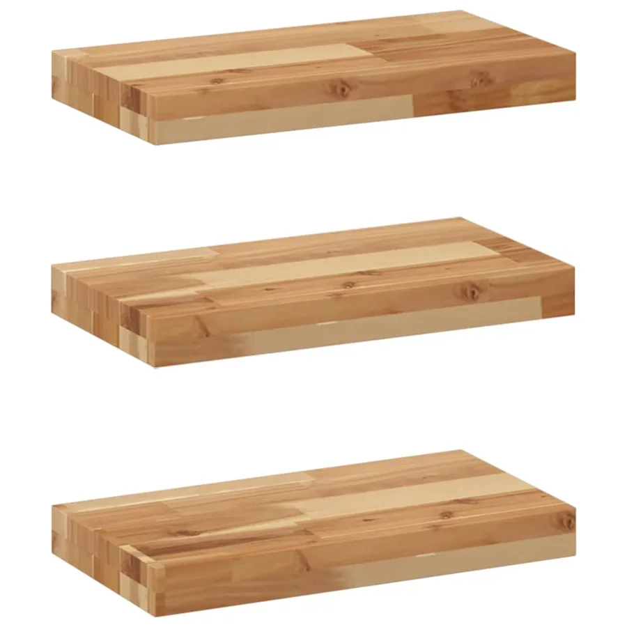Étagères flottantes 3 pcs 60x20x4 cm acacia massif à l'huile - 2