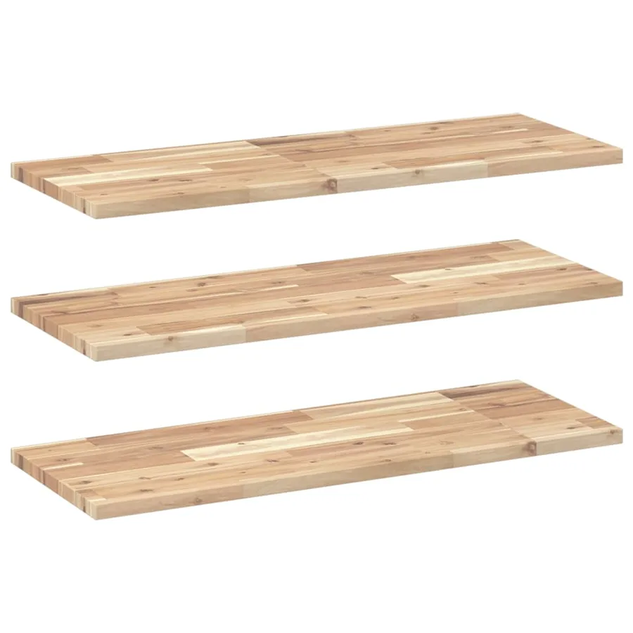 Étagères flottantes 3 pcs 100x30x2 cm acacia massif non traité - 2