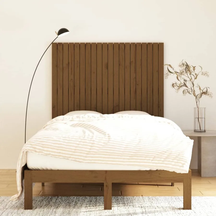 Tête de lit murale Marron miel 127,5x3x110cm Bois massif de pin - 3