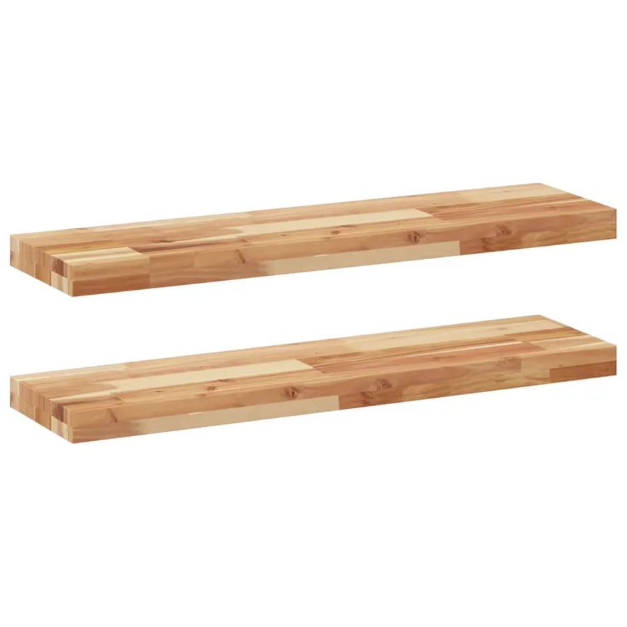 Étagères flottantes 2 pcs 100x20x4 cm acacia massif à l'huile - 2
