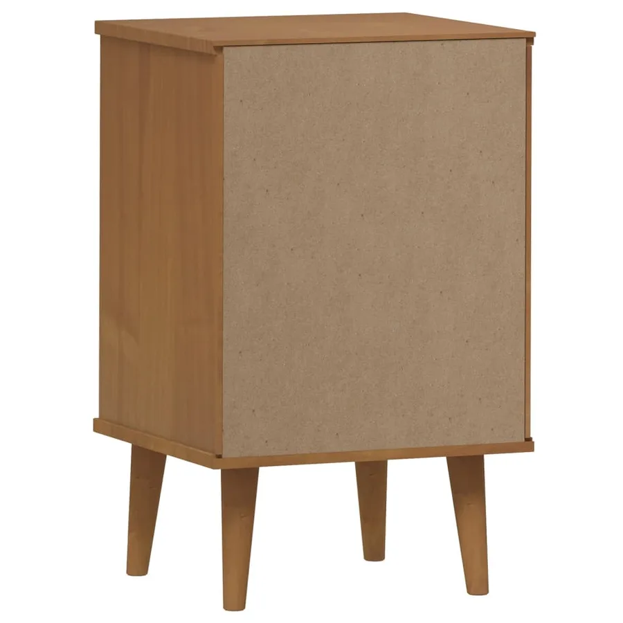 Table de chevet MOLDE Marron 40x35x65 cm Bois de pin solide - 7