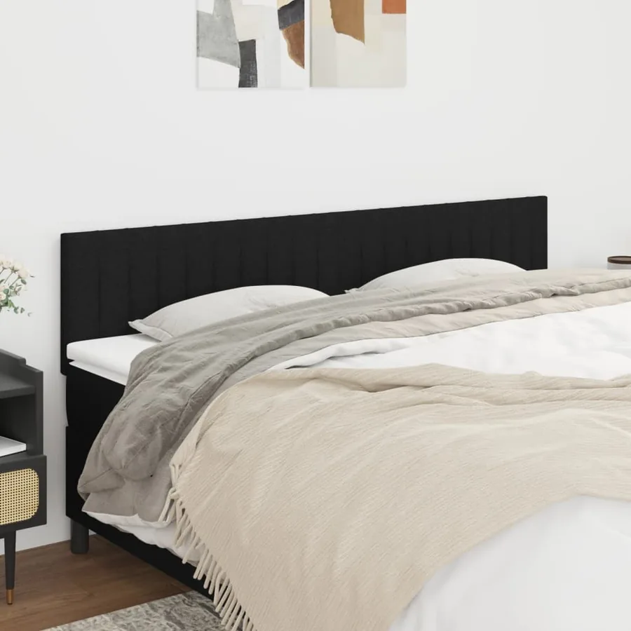 Têtes de lit Noir 160x5x78/88 cm Tissu