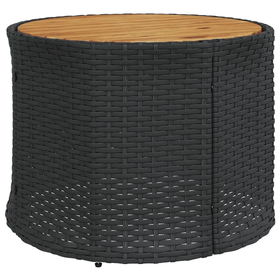 Canapé de jardin avec table coussins rond noir résine tressée - 8