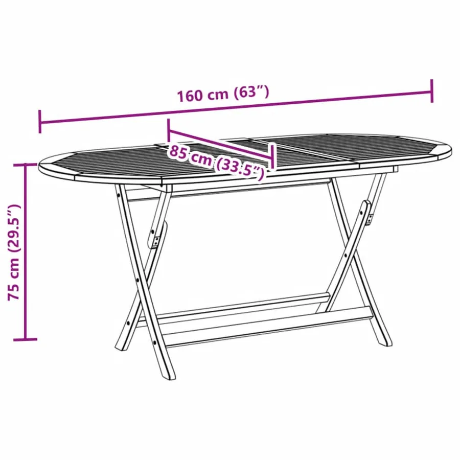 Ensemble à manger de jardin 9pcs bois d'acacia solide textilène - 14
