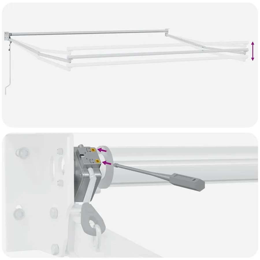 Auvent rétractable anthracite et blanc 4,5x3 m tissu/aluminium - 13
