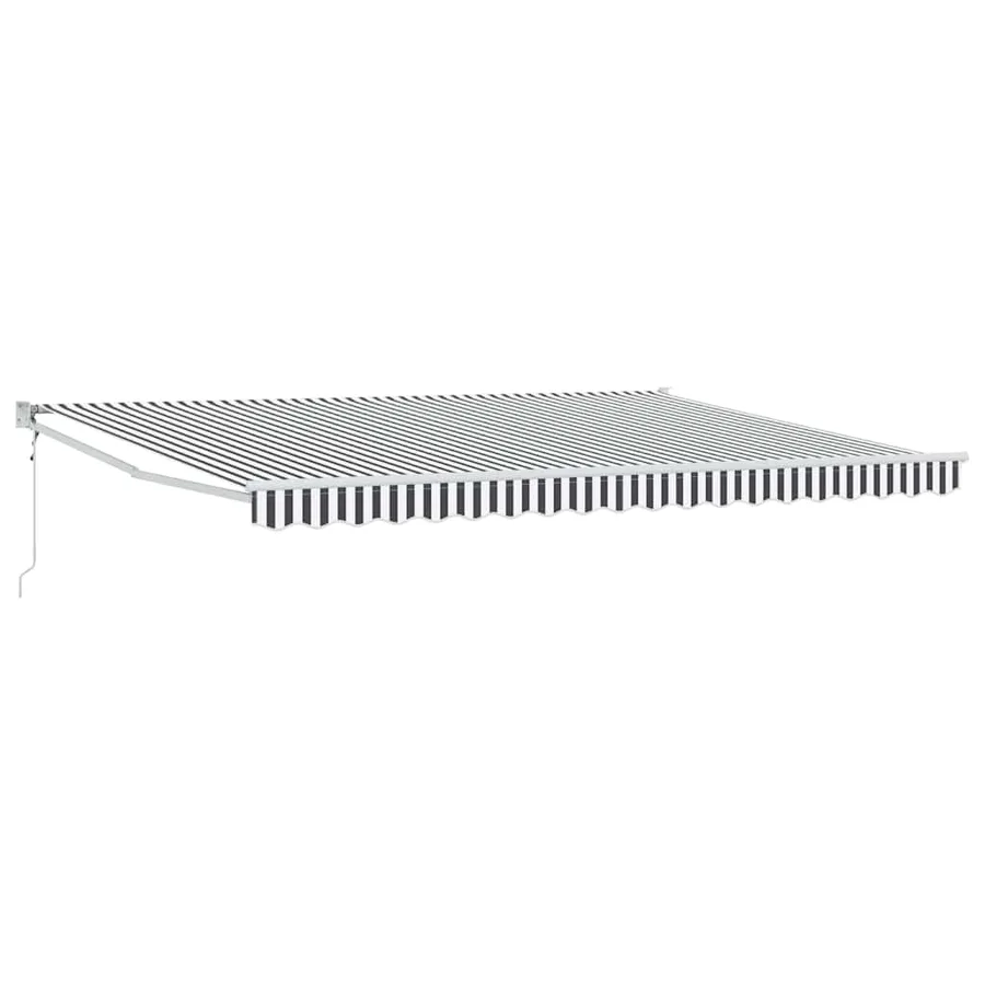 Auvent rétractable anthracite et blanc 4,5x3 m tissu/aluminium - 2